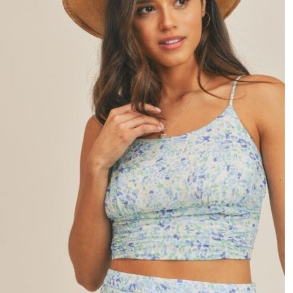 NWT Sadie & Sage x Anthropologie Crop Top Cami Blue - Size Small - Picture 7 of 7